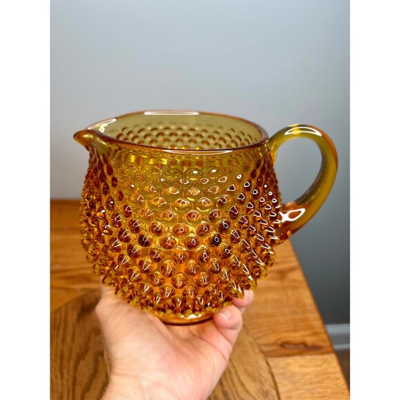 Fenton Amber Glass Hobnail Squat Pitcher/Jug - Picture 5 of 9